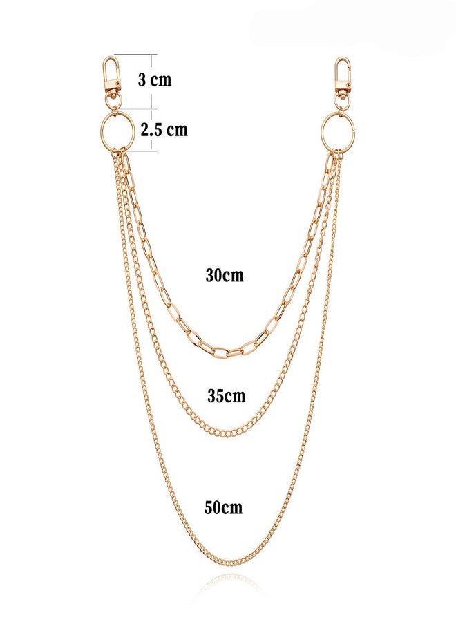 Plzoslly 2 Pieces Belt Chains Jeans Chains for Men Women, Stainless Steel Wallet Chain Hip Hop Pants Chain Pocket Chain for Wallet, Jeans Pants, Belt, Handbag - Image 2